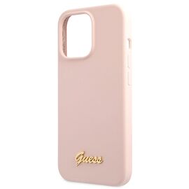 Guess GUHCP13XLSLMGLP iPhone 13 Pro Max 6.7" light pink/light pink hardcase Silicone Script Gold Logo - Apple Cases - Cases - Techbox