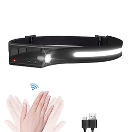 LED headlamp with IPX4 motion sensor USB-C 1200 mAh - black - Uncategorized Screen Protection (2) - Screen & Camera Protection - Techbox