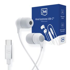USB-C 3mk Wired Headphones - white | Techbox