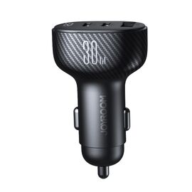 Joyroom JR-CCD04 30W 2x USB-C USB-A car charger with display - black | Techbox