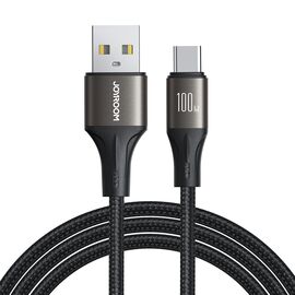 Joyroom Light-Speed ​​Series SA25-AC6 USB-A / USB-C Fast Transfer Cable 100W 1.2m - Black - Cables & Adapters - Cables & Accessories - Techbox