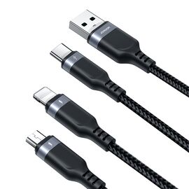 Joyroom Multi-Use Series S-A18 3in1 USB-A - Lightning / USB-C / micro USB cable 0.3m - black - Cables & Adapters - Cables & Accessories - Techbox