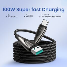 Joyroom Pioneer Series SA31-AC6 USB-A / USB-C cable 100W 1.2m - black - Cables & Adapters - Cables & Accessories - Techbox