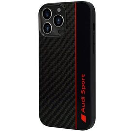 Audi Carbon Fiber Stripe iPhone 13 Pro Max 6.7" black/black hardcase AUS-TPUPCIP13PM-R8/D1-BK | Techbox