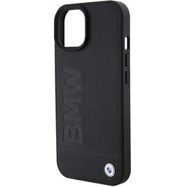 BMW Leather Hot Stamp case for iPhone 15 Plus - black | Techbox