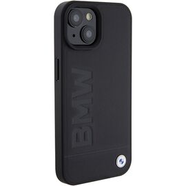BMW MagSafe Leather Hot Stamp case for iPhone 15 Plus - black - Apple Cases - Cases - Techbox
