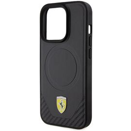 Ferrari Carbon Metal Logo MagSafe case for iPhone 15 Pro - black | Techbox