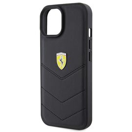 Ferrari Quilted Metal Logo case for iPhone 15 - black | Techbox