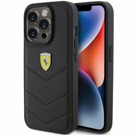 Ferrari Quilted Metal Logo case for iPhone 15 Pro - black | Techbox