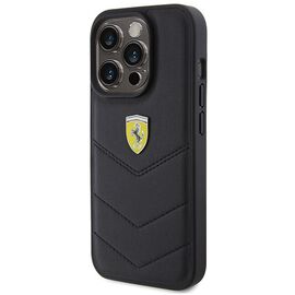 Ferrari Quilted Metal Logo case for iPhone 15 Pro - black | Techbox