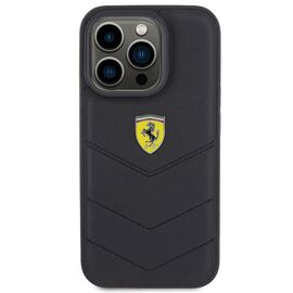 Ferrari Quilted Metal Logo case for iPhone 15 Pro - black | Techbox