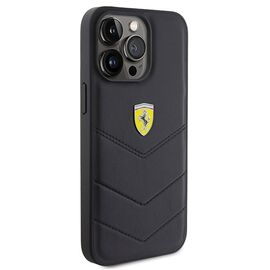 Ferrari Quilted Metal Logo case for iPhone 15 Pro Max - black | Techbox