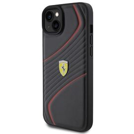 Ferrari Twist Metal Logo case for iPhone 15 Plus - black | Techbox