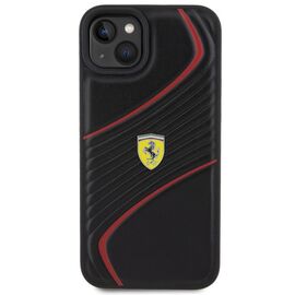 Ferrari Twist Metal Logo case for iPhone 15 Plus - black | Techbox