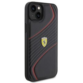 Ferrari Twist Metal Logo case for iPhone 15 Plus - black | Techbox