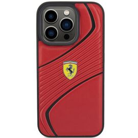 Ferrari Twist Metal Logo case for iPhone 15 Pro - red | Techbox