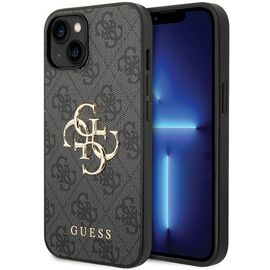 Guess 4G Big Metal Logo case for iPhone 15 - gray | Techbox