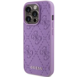 Guess Leather 4G Stamped case for iPhone 15 Pro Max - purple | Techbox
