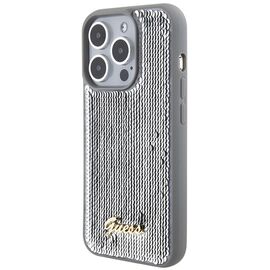 Guess Sequin Script Metal case for iPhone 15 Pro Max - silver | Techbox