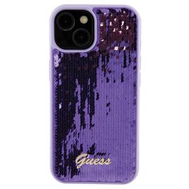 Guess Sequin Script Metal case for iPhone 15 - purple | Techbox