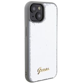 Guess Sequin Script Metal case for iPhone 15 - silver | Techbox