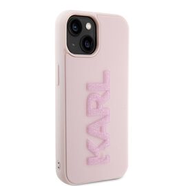 Karl Lagerfeld 3D Rubber Glitter Logo case for iPhone 15 Plus - pink - Apple Cases - Cases - Techbox