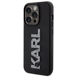 Karl Lagerfeld 3D Rubber Glitter Logo case for iPhone 15 Pro Max - black | Techbox