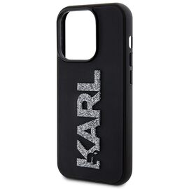 Karl Lagerfeld 3D Rubber Glitter Logo case for iPhone 15 Pro Max - black | Techbox