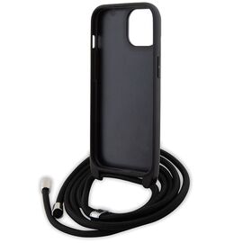 Karl Lagerfeld Crossbody Saffiano Metal Pin Karl &amp; Choupette case for iPhone 15 - black - Apple Cases - Cases - Techbox