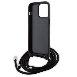 Karl Lagerfeld Crossbody Saffiano Metal Pin Karl &amp; Choupette Case for iPhone 15 Pro Max - Black - Apple Cases - Cases - Techbox