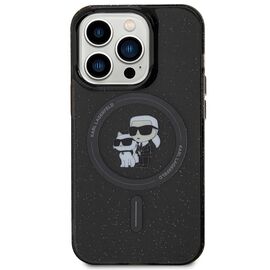 Karl Lagerfeld Karl&Choupette Glitter MagSafe case for iPhone 15 Pro - black | Techbox