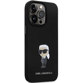 Karl Lagerfeld KLHCP14XSMHKNPK case for iPhone 14 Pro Max 6.7" - black Silicone Ikonik Metal Pin - Apple Cases - Cases - Techbox