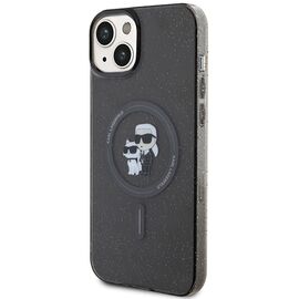 Karl Lagerfeld Karl&amp;Choupette Glitter MagSafe case for iPhone 15 Plus - black - Apple Cases - Cases - Techbox