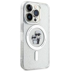 Karl Lagerfeld Karl&amp;Choupette Glitter MagSafe case for iPhone 15 Pro - transparent - Apple Cases - Cases - Techbox
