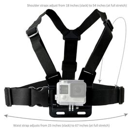 Adjustable harness for a sports camera with a rotating tripod and a phone stand | Techbox