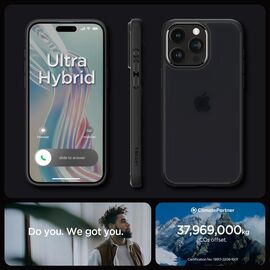 Spigen Ultra Hybrid iPhone 15 Pro Case - Clear Black | Techbox