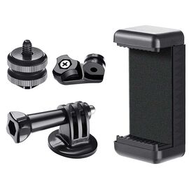 Phone/Sports Camera Holder with Adapter - Black | Techbox