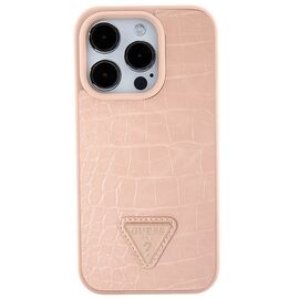 Guess GUHCP15XPCRTHCP iPhone 15 Pro Max pink/pink hardcase Croco Triangle Metal Logo | Techbox