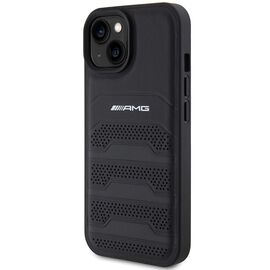 AMG Leather Debossed Lines case for iPhone 15 Plus - black | Techbox