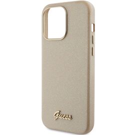 Guess Glitter Glossy Script case for iPhone 15 Pro - gold | Techbox