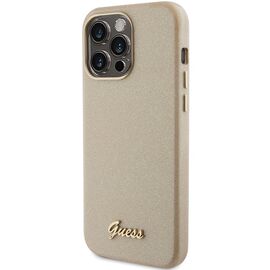 Guess Glitter Glossy Script case for iPhone 15 Pro Max - gold | Techbox