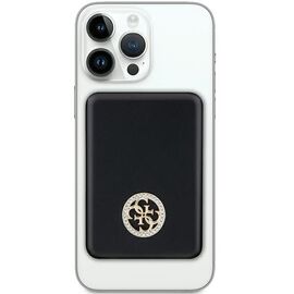 Guess MagSafe 4G Strassed Metal Logo induction power bank 5W 3000mAh - black - Powerbanks - Smartphone Chargers - Techbox