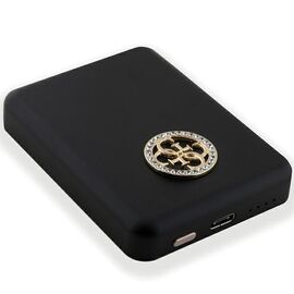 Guess MagSafe 4G Strassed Metal Logo induction power bank 5W 3000mAh - black - Powerbanks - Smartphone Chargers - Techbox