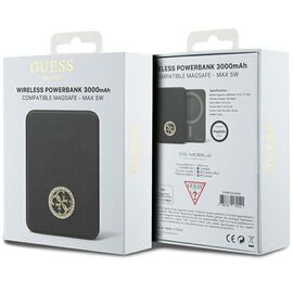 Guess MagSafe 4G Strassed Metal Logo induction power bank 5W 3000mAh - black - Powerbanks - Smartphone Chargers - Techbox
