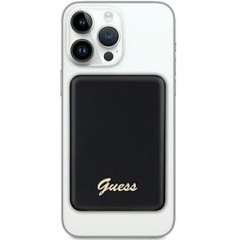 Guess MagSafe Metal Script Logo induction power bank 15W 5000mAh - black - Powerbanks - Smartphone Chargers - Techbox