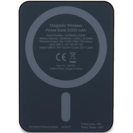 Guess MagSafe Metal Script Logo induction power bank 15W 5000mAh - black - Powerbanks - Smartphone Chargers - Techbox