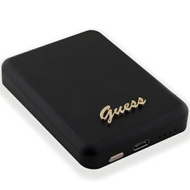 Guess MagSafe Metal Script Logo induction power bank 15W 5000mAh - black - Powerbanks - Smartphone Chargers - Techbox