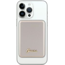 Guess MagSafe Metal Script Logo induction power bank 15W 5000mAh - gold - Powerbanks - Smartphone Chargers - Techbox