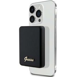 Guess MagSafe Metal Script Logo induction power bank 5W 3000mAh - black - Powerbanks - Smartphone Chargers - Techbox