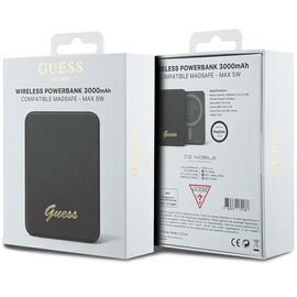 Guess MagSafe Metal Script Logo induction power bank 5W 3000mAh - black - Powerbanks - Smartphone Chargers - Techbox